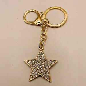 Star diamond rhinestone key chain. Key ring. Purse, bag, backpack charm. Bling